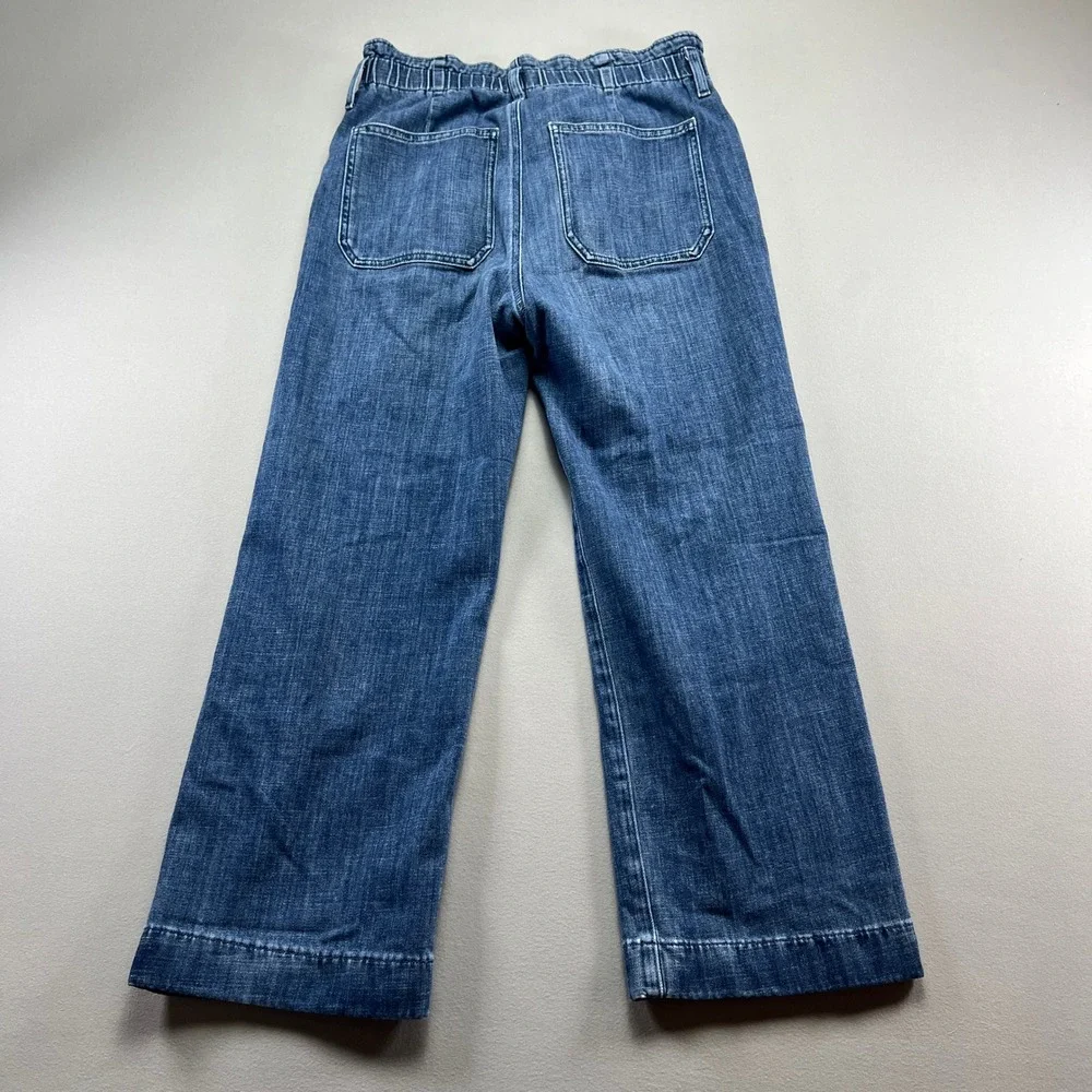J.Crew Wide Jeans Womens 27 Blue Denim Cotton High Rise Button Fly Medium Wash